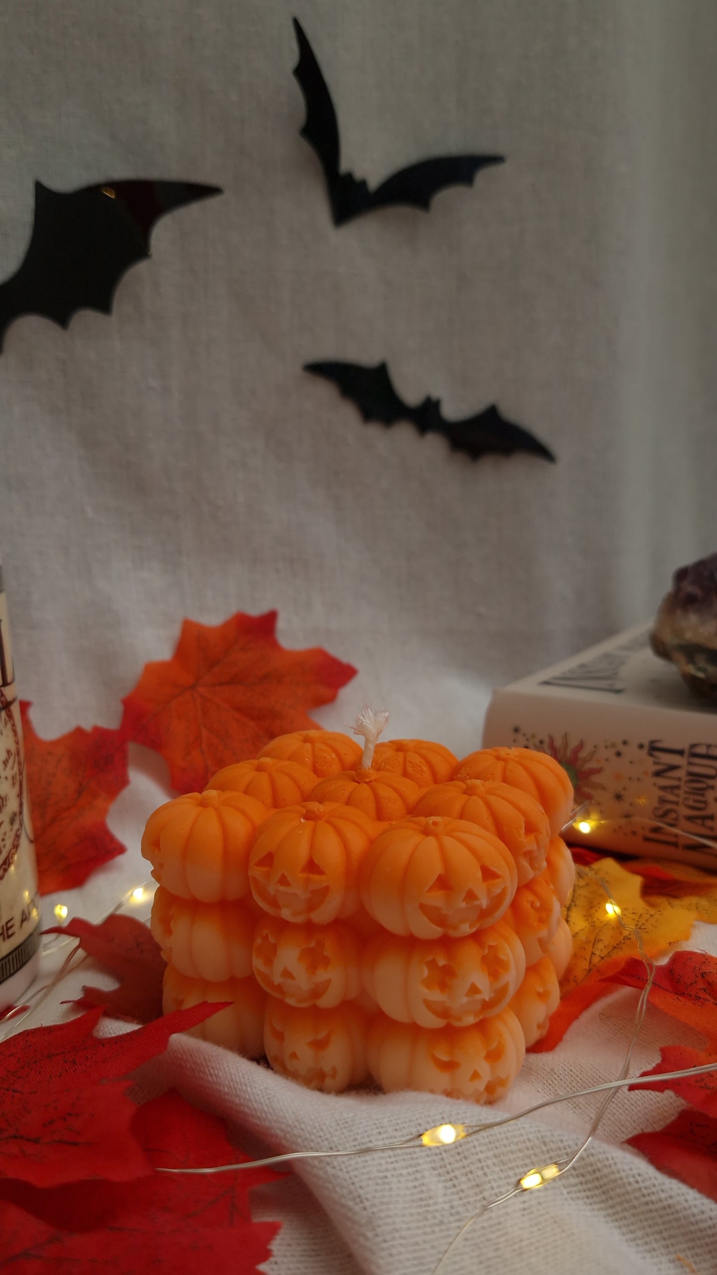 Bougie Artisanale Halloween Citrouille – Parfum Épicé | Cire de Soja Naturelle | Édition Limitée
